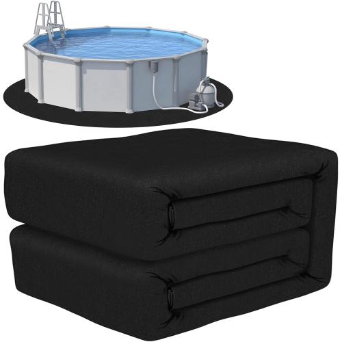 Black 18 Thicker Upgraded Pool Liner Pad – Pre-Cut for 18' Round Above Ground Pool – Premium Felt Fabric – Protects Liner from Punctures and Leaks – Easy to Install and Trim Black