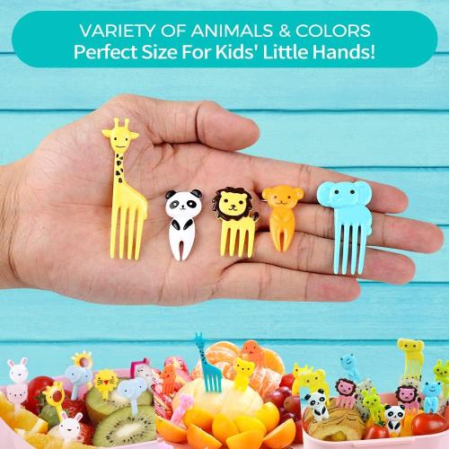 156PCS Animal Food Picks for Kids Bento Box Accessories, FATLODA Fun Kid Food Picks, Cute Fruit Toothpicks for Kids Lunch Accessories, Reusable Lunchbox Pick for Kid Toddler