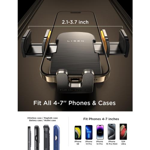 LISEN CD Phone Holder for Car iPhone 17 Adjustable CD Slot Phone Mount Holder Sturdy Cell Phones Holders for Your Car Accessories for Samsung Galaxy S25 S24 iPhone 16 15 Pro Max All Phones
