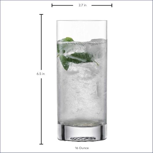 ZWIESEL GLAS Echo Longdrink Glasses(Set of 4), Bar Glasses for Longdrinks, Dishwasher-Safe Machine-Made Tritan Crystal Glasses, Made in Germany (16 Ounce)