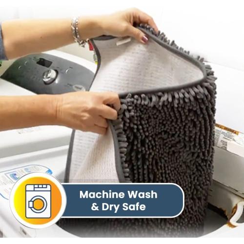 Muddy Mat® | Super Absorbent Door Mat Indoor, Microfiber Quick Dry Chenille Entryway Rug, Non-Slip Front Door Mat, Indoor Mats for Entryway, Machine Washable Pet Rug, Grey Large