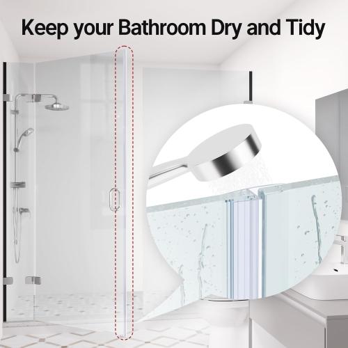 AmazerBath 5 PCS Shower Door Side Seal Strip for 1/2 Inch Glass - 15.75 Inches x 5, 5 Sections Segmented Shower Installation Kit, Frameless Glass Door Seal Strip