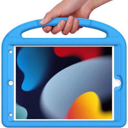 SUPLIK Kids Case for iPad 9th/8th/7th Generation - iPad 10.2 inch 2021/2020/2019 Case with Built-in Screen Protector, Durable Shockproof Handle Stand Kids Cover for Apple iPad 7/8/9 Gen, Blue