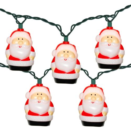 10 Light Santa Head Light Set - 8.5Ft Christmas Santa Claus Decorations String Lights with 10 Santa Claus Decorations Lights, Santa Claus Novelty Fairy Lights for Party Kid's Room Xmas Tree Decor