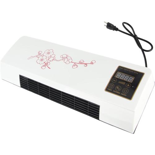 White With Red Flower Bedroom Wall Mounted Air Heater Space Saving Warm Air Blower for Bedroom Shower Room (Plug 110V)