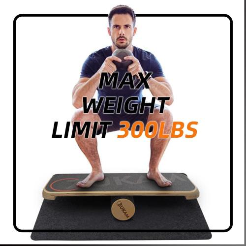 Wooden Balance Board Trainer, Wooden Balancing Board with Workout Guide to Exercise and Build Core Stability, Wobble Board for Skateboard, Hockey, Snowboard & Surf Training