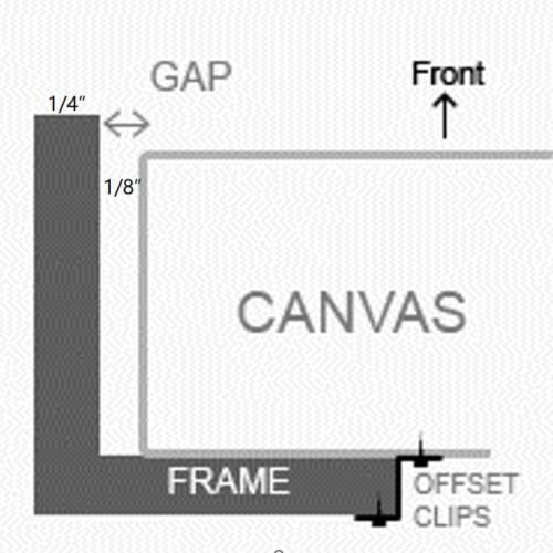 Solid Wood Grain Pattern Floating Frame for 16x20 Artwork Canvas, 7/8 Deep & 1/8“ Space Around For Canvas Painting,Real Solid Wood Canvas Floator Frame 1-Pack