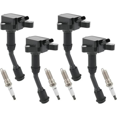 Set of 4 Ignition Coil Pack & Spark Plug Compatible with Ford Escape Fusion L4 1.5L Replace# UF735, DS7Z12029A, DS7Z12029B, C880, GN10645, DG554