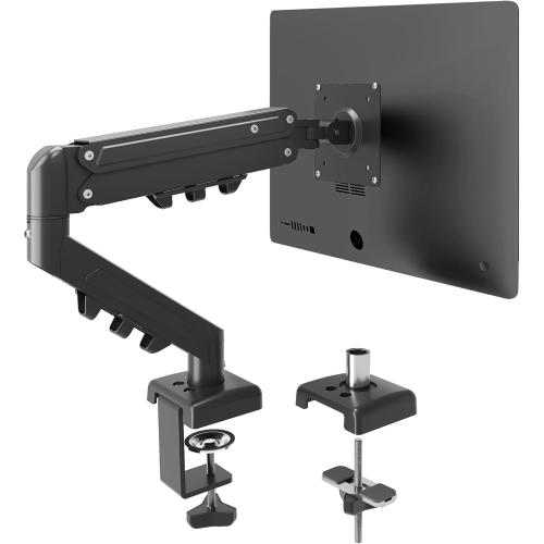 Flexispot Single Monitor Arm, 17-32 Inch Monitor Mount up to 19.84 lbs, Fast Install VESA Mount for Home Office Gaming, Full Adjustable Gas Spring with C-Clamp and Grommet Base, Black