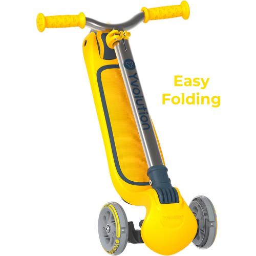 Yvolution Y Glider Air Scooter for Kids, 3 Wheel Scooter for Toddlers 4 Adjustable Height Glider with Kick Scooters, Lean to Steer with LED Flashing Light for Children Ages 3  Years Old
