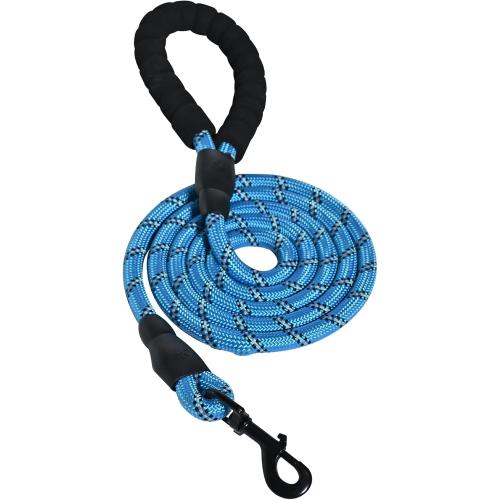 Amazon Basics Round Dog Leash, Heavy Duty, Durable Rope for Small, Medium, and Large Dogs, Lightweight Design for Walking, Training, and Outdoor Activities, Blue, 6 Ft