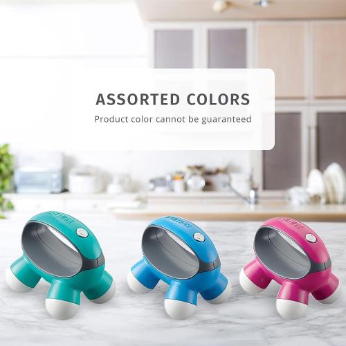 HoMedics, Quatro Mini Hand-Held Massager with Hand Grip, Battery Operated Vibration Massage, 4 Massage Nodes, Powered by 2 AAA Batteries (Included), Assorted Colors