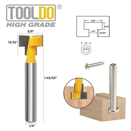 2PACK ..  Keyhole Router Bit Set- 1/4 Inch Shank Router bits,5 pcs Router Bit Set 5/16&3/8 & 1/2 &5/8 &7/16 Inch Blade Diameter