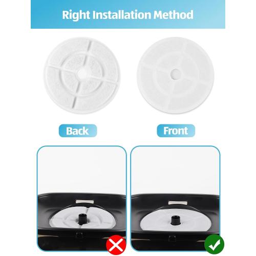 SIBAYS 6 Pack 7 Large Cat Water Fountain Filters Replacement for 2.5Gal/9.5L Dog Water Fountain(FS68/FS82) with 4 Layers Filtration System, Made of Coconut Shell Activated Carbon and PP Cotton L03