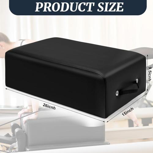 Pilates Sitting Box 26 x 15 x 9.5 Inch Pilates Reformer Box Accessories for Women Stamina Strength Balance Flexibility Home Gym Exercise Workout Equipment Supply for All Reformers