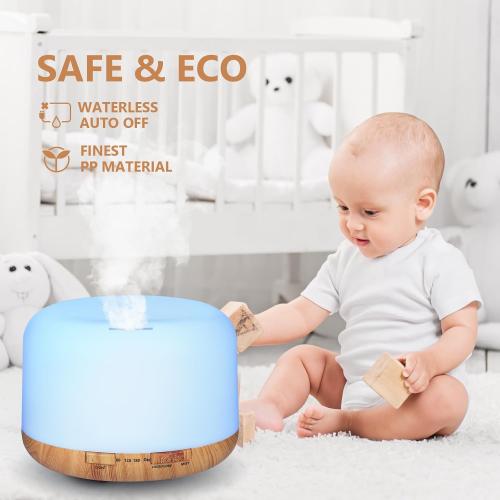 Set of 36 Size 36x5ML SACATR Essential Oil Diffusers for Home with 36 Oil Diffuser Sets, 500ml Aroma Diffuser for Essential Oils Large Room, Ultrasonic Cool Mist Diffuser Auto Shut-Off 4 Timers 15 Colors (36x5mL)