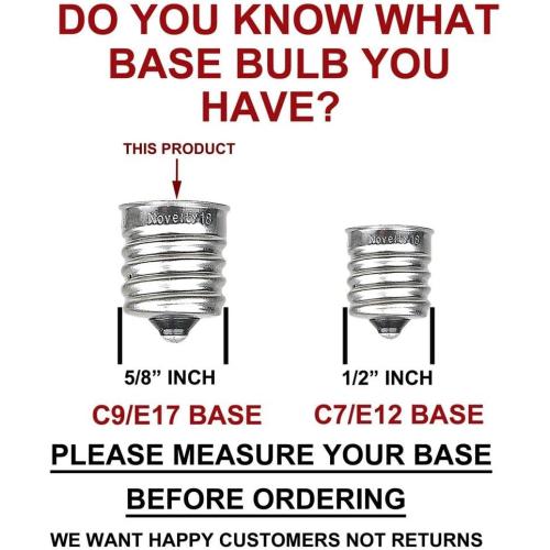 Novelty Lights Incandescent Christmas Replacement Bulbs - Indoor/Outdoor Individual Bulbs for Christmas Tree, Display, & More - C9/E17 Intermediate Base, 7 Watt Lights (Multi, 25 Pack)