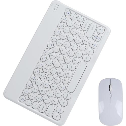 Bluetooth Keyboard and Mouse Combo for iPad - 9.72 Rechargeable Wireless Keyboard & Mouse, Type-C Charging, Perfect for On-The-Go Professionals (White)