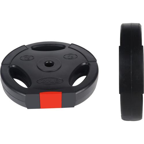 Signature Fitness Standard 20 Pound Coded and Vinyl Coated Olympic Weight Plate for Muscle Strengthening and Endurance Training, Black (Set of 2)