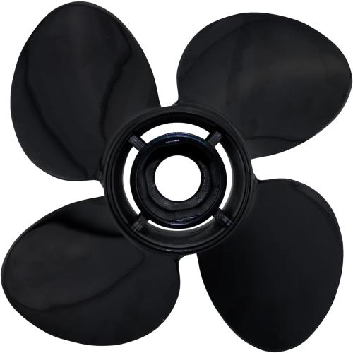 CAPTAIN 4 Blades Boat Propeller 13x17, 15 Spline Tooth Outboard Motor Prop, RH, Charging Cable for Mercury Engines 40 50 60 70 75 80 90 100 115 125 140 150 HP Aluminum Parts