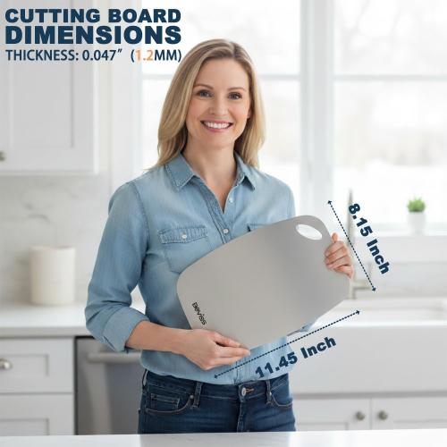 Cutting Board Non-Toxic, 304 Stainless Steel Cutting Board Double Sided, 11.45 x 8.15 Chopping Board for Kitchen, Dishwasher Safe Chopping Board for Meat, Vegetables or Fruit