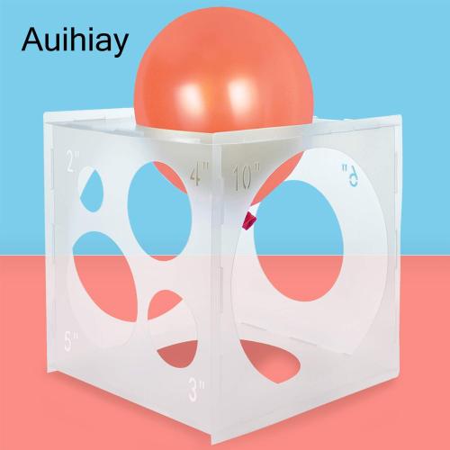 Auihiay 2-10 Inch Collapsible Plastic Balloon Sizer Box Cube, Balloon Size Measurement Tool for BalloonDecorations, BalloonArches, BalloonColumns