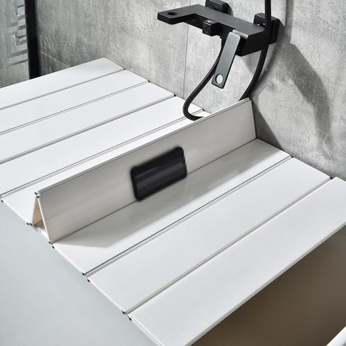 Adjustable Foldable Dust-Proof Bathtub Cover White,Waterproof Shutter Bathtub Tray & Laptop Desk 2 in 1 Fits Most Tubs,Modern Bath Tub Racks for Home (92x185CM(36.2x72.8), 0.47in Thick)