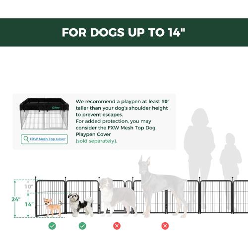 FXW Rollick Unleashed Dog Playpen for Indoor, Yard, RV Camping, 24 inch 6 Panels for Small and Puppy Dogs│Patented‼️used all hardware may not be available ‼️
