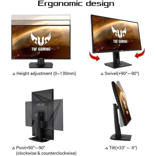 ASUS TUF Gaming VG279QM 27” HDR Monitor, 1080P Full HD (1920 x 1080), Fast IPS, 280Hz, G-SYNC Compatible, Extreme Low Motion Blur Sync (ELMB SYNC), 1ms, DisplayHDR 400,, BLACK