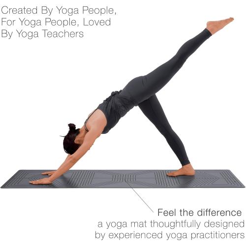 agoy PRO  WARRIOR - Premium Non-Slip Yoga Mat – Eco-Conscious Design - PU Mat With Wet/Dry Grip  - Focus Alignment - Lazer-Etched Technology - A Portable Standard Size Mat for All Styles of Yoga