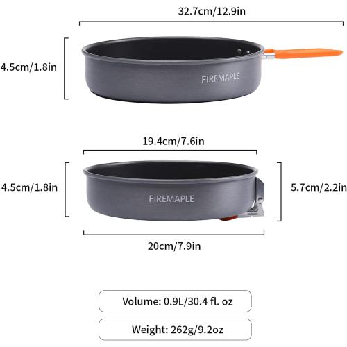 Fire-Maple 7.6 Inch Camping Frying Pan w/Nonstick Coating | Durable Lightweight Camping Skillet for Cooking Egg Steak | Outdoor Kitchen Equipment Gear | Portable Backpacking Cooking Pan