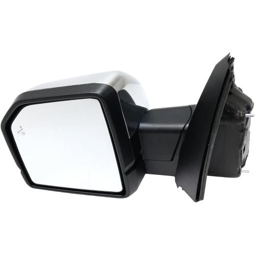 Kool Vue Mirror Compatible with Ford F-150 2015-2017 Driver Side With Heated Power Folding Blind Spot Detection in Glass In-housing Signal Light Puddle Light