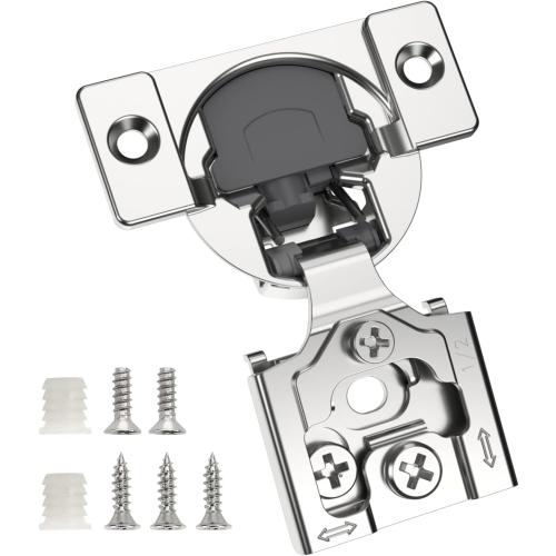 Chibery 50 Pack 1/2 Overlay 3D Soft Close Concealed Hinge for Face Frame Door, Smooth Slow Self Closing Hinges, Satin Nickel, Hidden 105° Open Angle Stainless Steel Hinge for Kitchen Cabinet Door