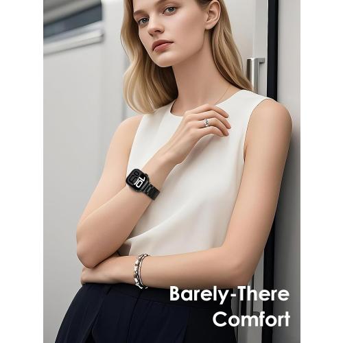 V.R.HOPE Resin Apple Watch Band for Women, Featherlight, Black