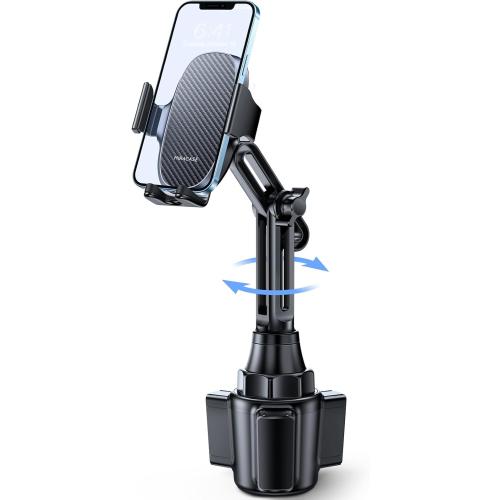 Miracase [2025 Latest Upgraded] Universal Cup Phone Holder for Car, [Rotatable & Adjustable] Long Neck Car Cup Holder Phone Mount Compatible with iPhone, Samsung, Google & More Smartphones