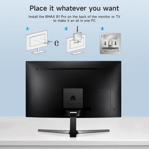 Bmax Mini PC B1 Pro Intel Gemini Lake N4000 (Up to 2.6GHz), 8GB LPDDR4 128GB eMMC Support M.2 SSD Expansion (512GB/2TB), 4K Dual Display 2.4G/5G WiFi & BT4.2 Mini Desktop Computer for Home/Office