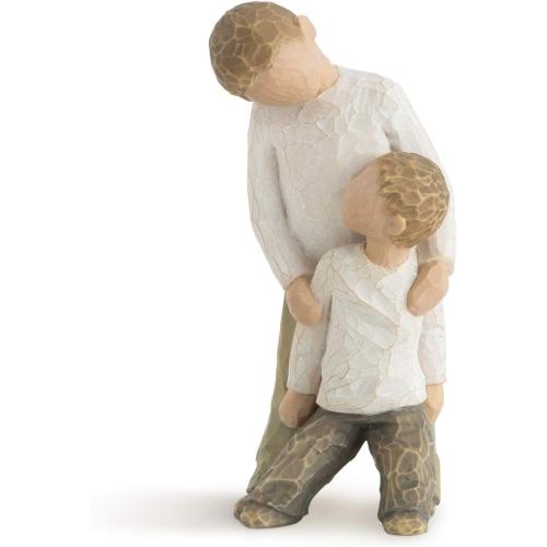Willow Tree Brothers, Forging a Bond That Lasts a Lifetime, Two Boys Leaning Against Each Other, Figure Reflects Family Relationships and Best Friends, Sculpted Hand-Painted Figure