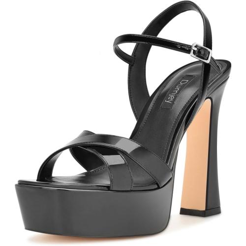 (7.5) Platform Heels for Women Chunky High Heel Sandals with Ankle Strap, Open Toe Dress Shoes for Work Party Evening Wedding(7.5)