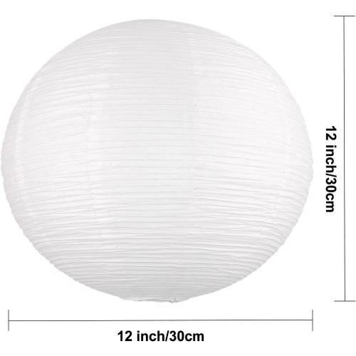 White Paper Lamp Shade,12 Oval Paper Lantern Lights,Pendant Light Lamp Shade For Paper Lamp Hanging and Home Decor