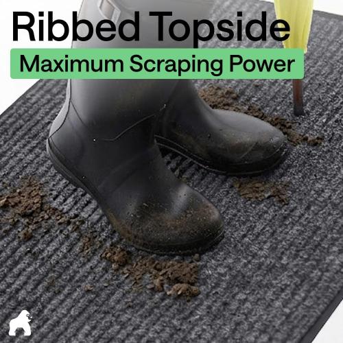 GORILLA GRIP Waterproof Traffic Guard Door Mat, Heavy Duty Entryway Mats, Strong Backing Commercial Utility Rugs for Office Hallway, Garage Floor and Home, Low Profile Carpet