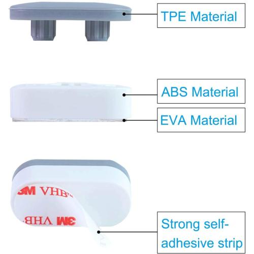 Hibbent 10 Pieces Toilet Seat Bumpers, Universal Buffer Toilet Lid Rubber Bumpers Each One with 2 Thickness TPE Pads(2 Heights) Strong Adhesive Bidet Bumpers Used for Home, Hotel, Hospital