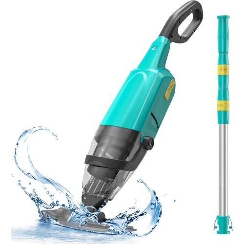 Green EFURDEN Pool Vacuum for Above Ground Pool, Cordless Handheld Rechargeable Pool Cleaner with Running Time Up to 60 Minutes for Sand and Debris, Ideal for In-Ground Pools, Spas, and Hot Tubs (Green)
