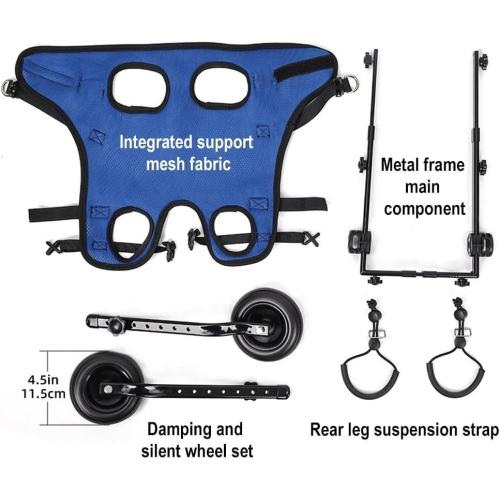 Adjustable Dog Wheel-Chair for Back Legs,Pet Walk Tools,Pet Mobility Aids with Wheels,Brace and Hip Support, Suitable for Back Legs,Dog Assisted Walking Device
