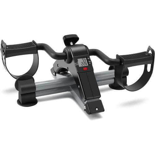 Folding Exercise Bike Pedal Exerciser Portable Desk Bike with LCD Display for Arms and Legs Workout
