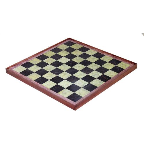 StonKraft Stone Chess Board with Wooden Base - 12 x 12 Inches