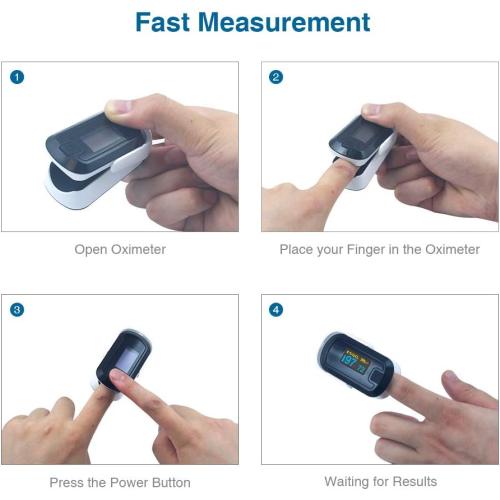 mibest OLED Finger Pulse Oximeter, O2 Meter, Dual Color White/Black