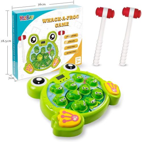 YEEBAY Whack A Frog Game with 2 Hammers, Toddler Early Developmental Learning Toy, Fun Birthday Gift for Kids Age 2 , Toys for 2 3 4 Year Old Boys Grils