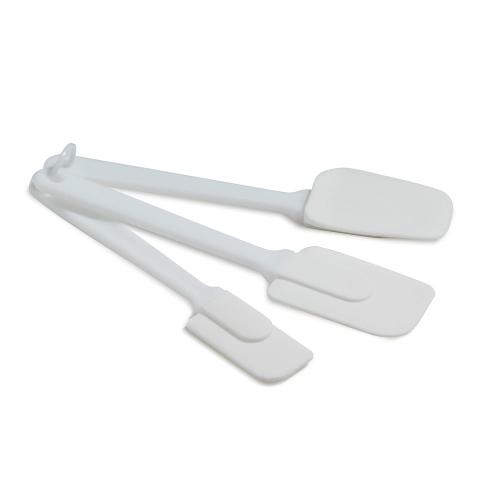 3 Piece Plastic Spatula Set, One Size, White 2pk