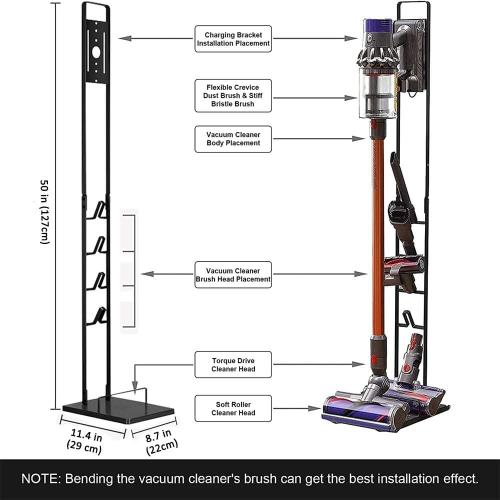 Foho Vacuum Stand Compatible for Dyson V15 V11 V10 V8 V7 V6, Metal Storage Bracket Stand Holder Compatible for Dyson Handheld DC30 DC31 DC34 DC35 DC58 DC59 DC62 Cordless Vacuum Cleaners & Accessories