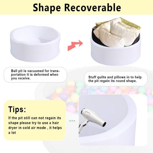 TRENDBOX Soft Memory Foam Ball Pit Sponge Indoor Round Ball Pit (NO Balls) for Toddler Children - White